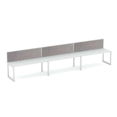 Apex Loop 3 Person Inline Desk with Screen
