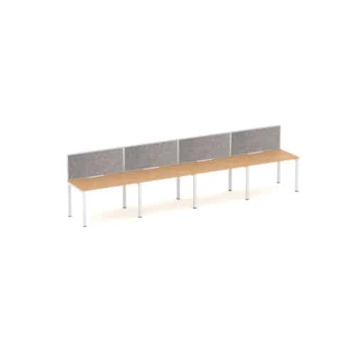 Apex 4 Person Inline Desk with Screen