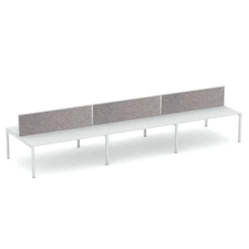Apex 6 Person Double Desk with Screen
