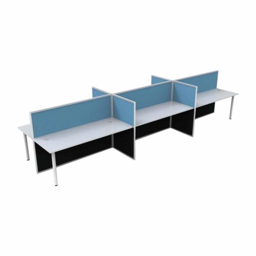Super Office Screen 6 Person Double Desk