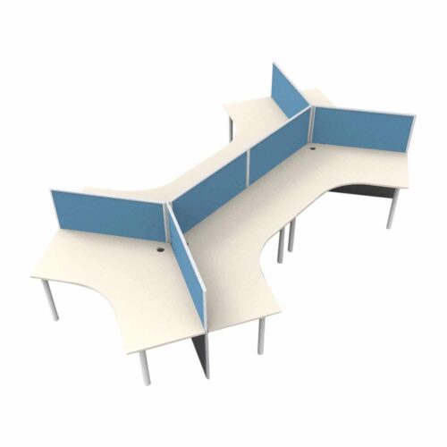 Super Office Screen 6 Person 120 Degree Pod