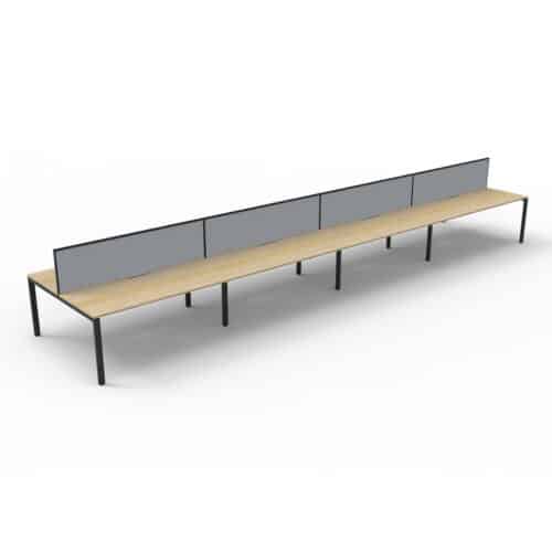 Avenger Mercury 8Person Double Sided Desk With Screen