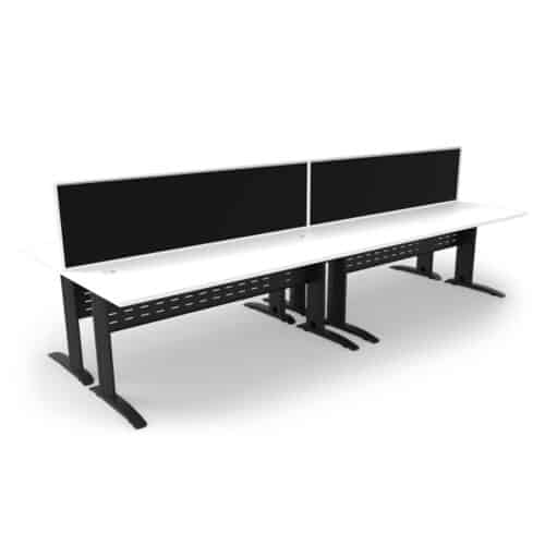 Diamond Space 4 Person Double Desk With Screen