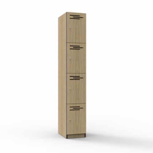 4 Door Melamine Locker: Natural White