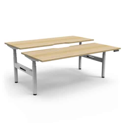 Radial 2 Person Electric Height Adjustable Desk