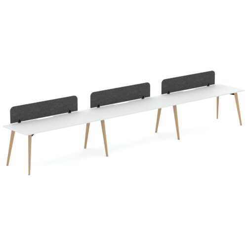 Enzo 3 Person Single Sided Desk (With Screen)