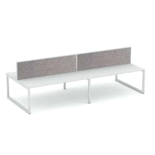 Apex Loop 4 Person Double Desk with Screen