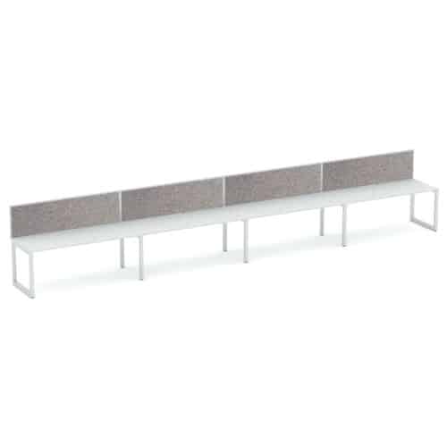 Apex Loop 4 Person Inline Desk with Screen