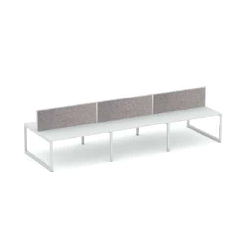 Apex Loop 6 Person Double Desk with Screen