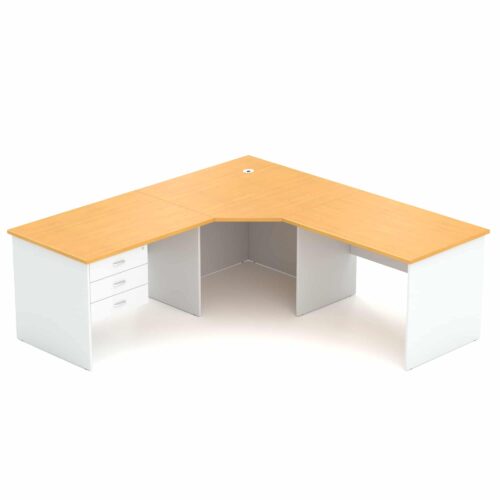 Wonder Corner Workstation 750D Beech/White