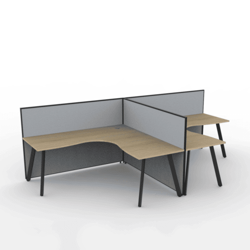 Alto Screen 2 Person T Shape Workstation with Avenger Legs