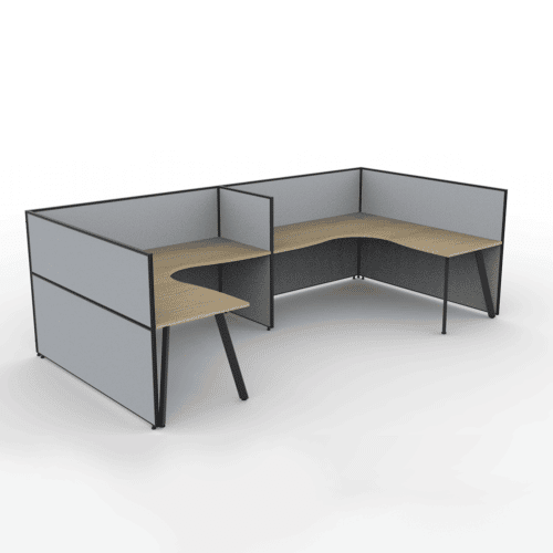 Alto Screen 2 Person U Shape Workstation With Avenger Leg
