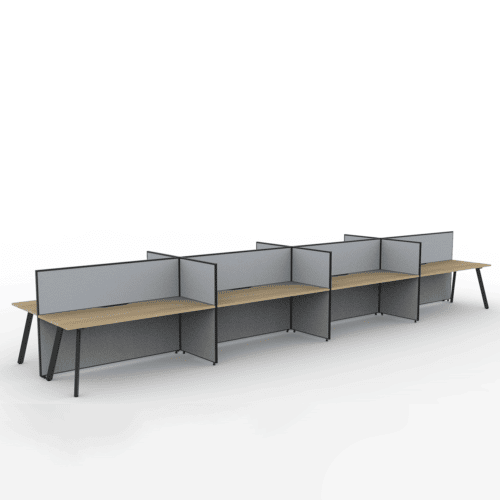 Alto Screen 8 Person Double Desk with Avenger Legs