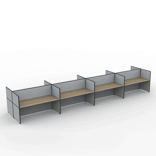 Alto Screen 8 Person Double Desk with End Screen