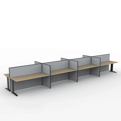 Alto Screen 8 Person Double Desk with Span Legs