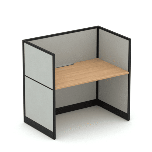 Quiet 1 Person Single Side Desk + End Screens