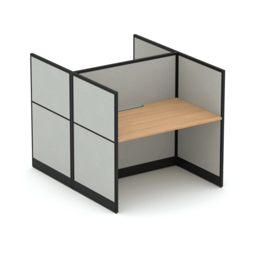 Quiet 2 Person Double Desk + End Screens