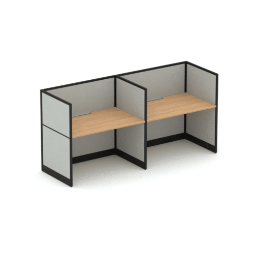 Quiet 2 Person Single Side Desk + End Screens