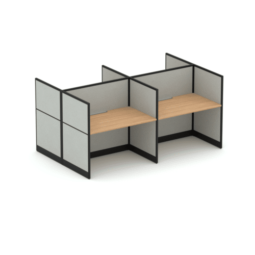 Quiet 4 Person Double Desk + End Screens