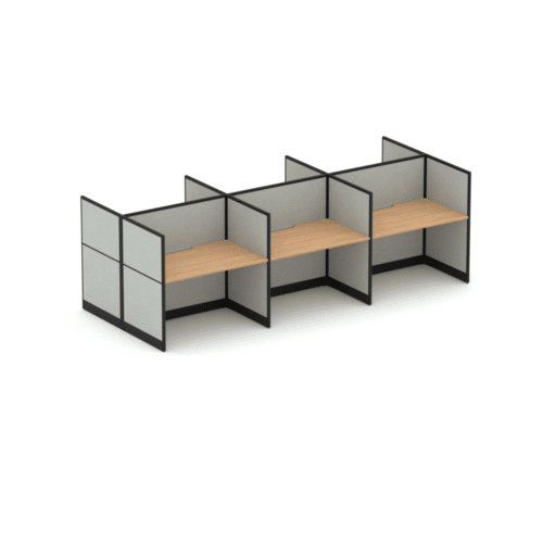 Quiet 6 Person Double Desk + End Screens