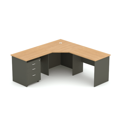 Wonder Corner Workstation 600D Oak/Charcoal